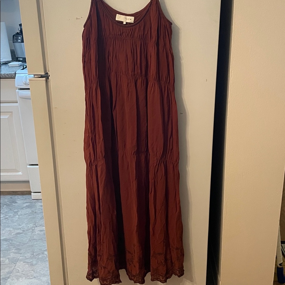 Zara Large ZW Collection Embroidered‎ Dress Boho Whimsical Garden Floral Fairy - Picture 8 of 12